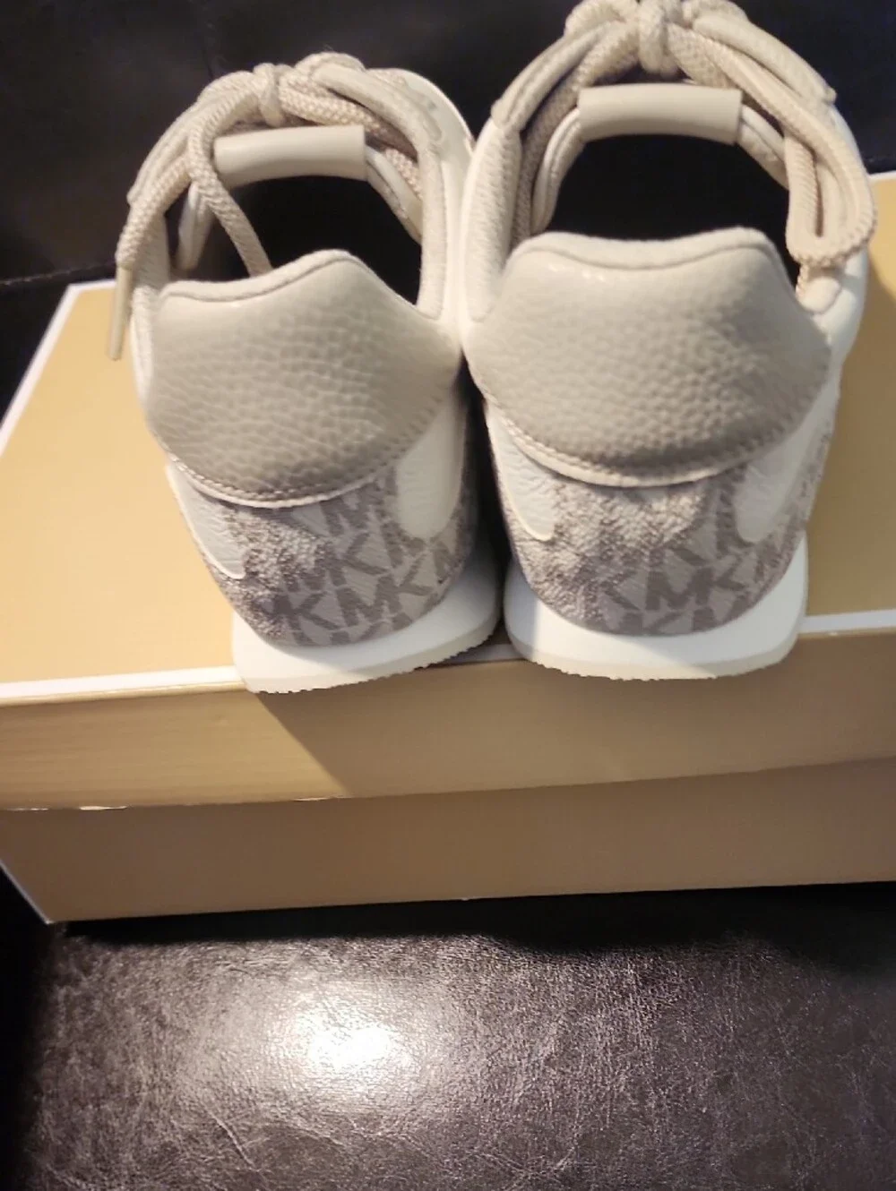 Michael Kors Beige Cream Logo-Print Women's Sneakers